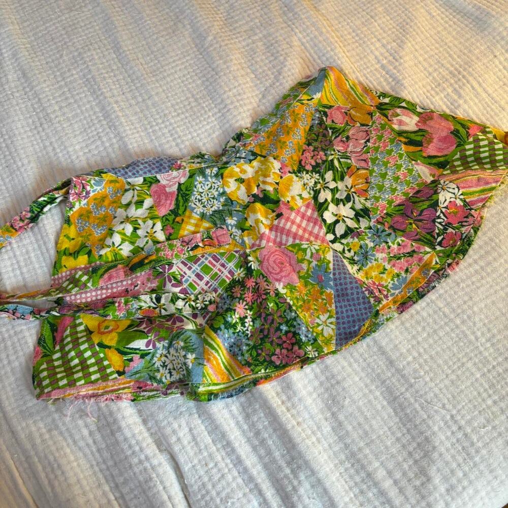 Vintage & Handmade Floral "Patchwork" Wrap Mini Skirt